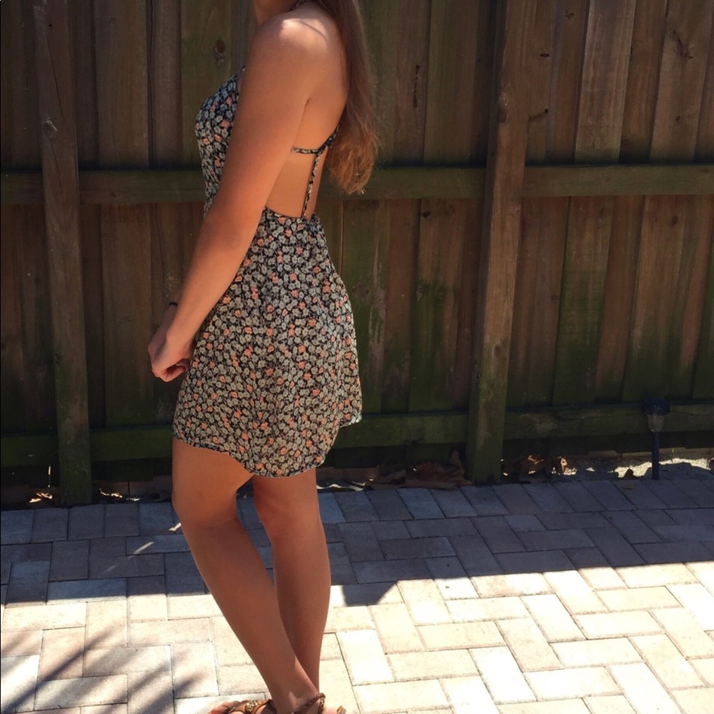 spring flower open back dress